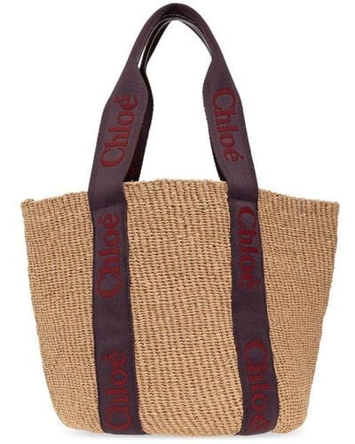 Chloé ‘Woody Large’ Shopper Bag - Brown