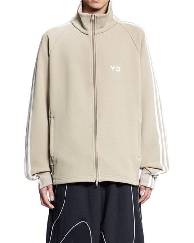 Y-3 3 Stripe Zipped Track Jacket - Natural