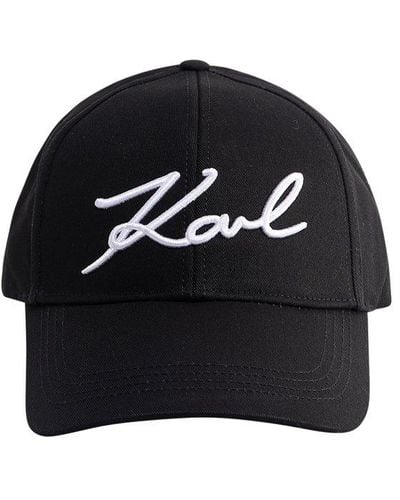 Karl Lagerfeld Logo Embroidered Baseball Cap - Black