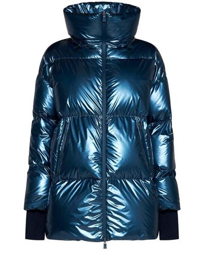 Herno Zip-up High Neck Coat - Blue