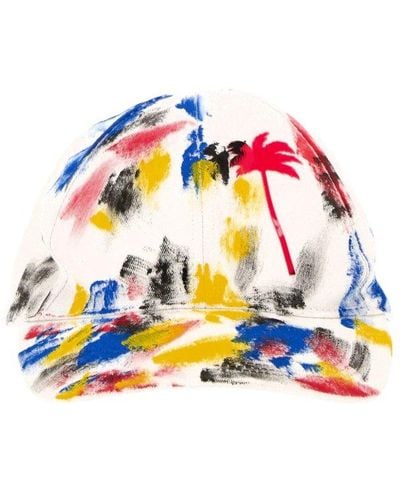 Palm Angels Abstract Printed Cap - Red