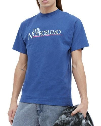 Aries Crewneck Short-sleeved T-shirt - Blue