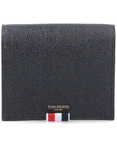 Thom Browne Rwb Stripe Strapped Wallet - Black