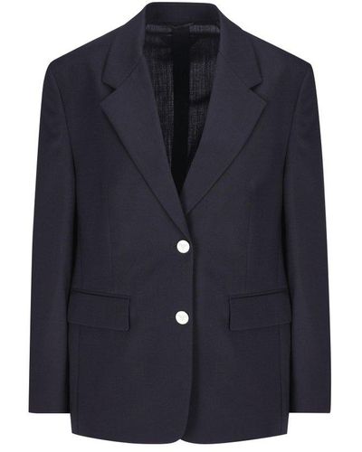 Prada Single Breasted Long-sleeved Blazer - Blue