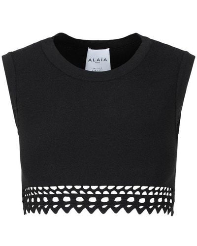 Alaïa Vienne Knitted Top - Black