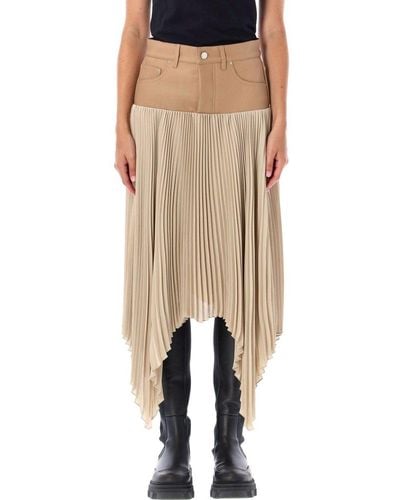 Amiri Hybrid Pleated Skirt - Natural