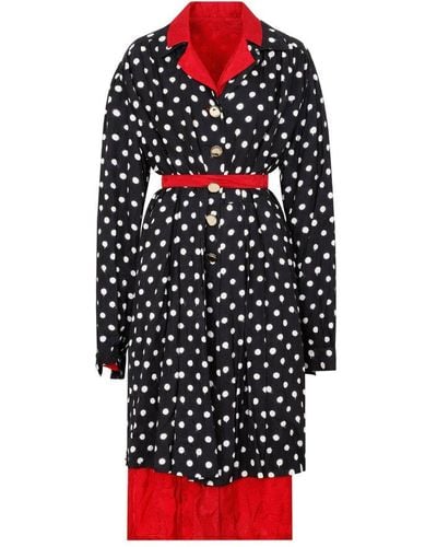 Balenciaga Spray Dots Reversible Coat Dress - Red