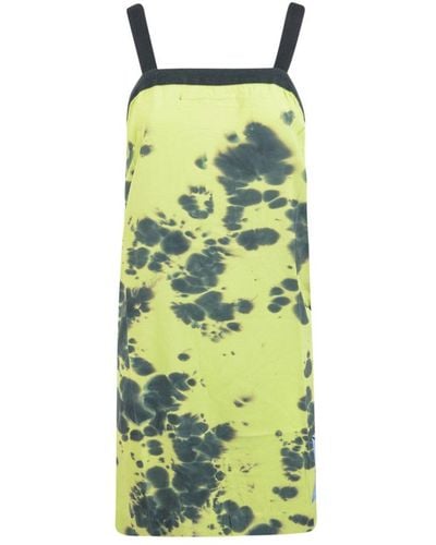 McQ Printed Sleeveless Back Strap Dress - Green