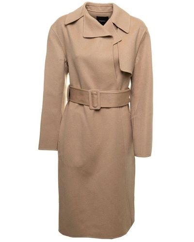 Theory Wrap Trench Luxe New - Natural