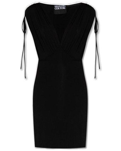 Versace V-Neck Dress - Black