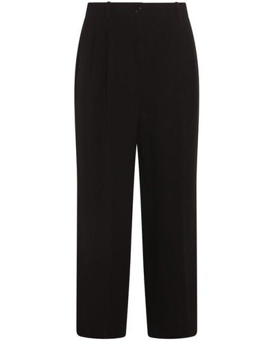 The Row Wool Trousers - Black