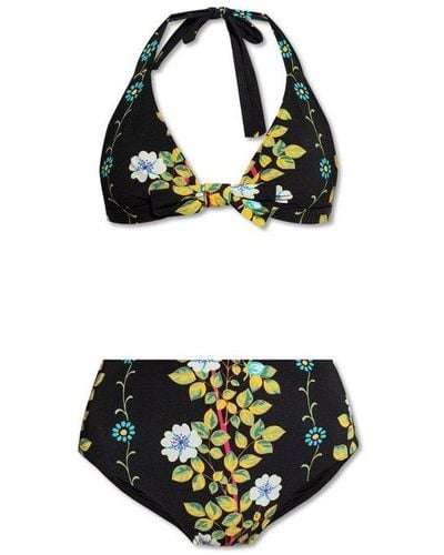 Etro Floral-printed Two-piece Bikini Set - Black
