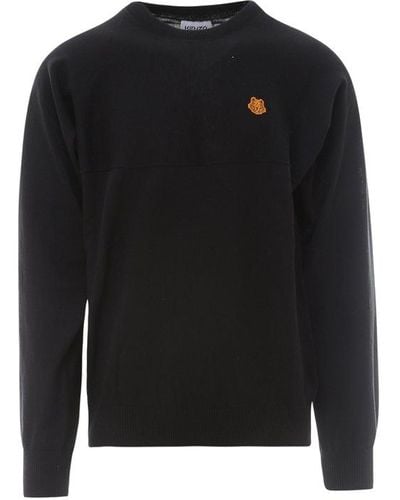 KENZO Tiger Crest Knitted Sweater - Black