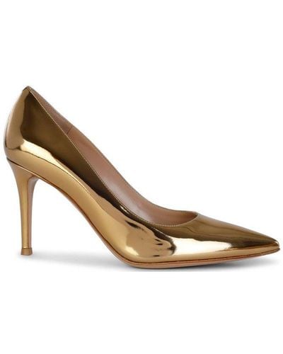 Gianvito Rossi Metallic Pointed-toe Pumps - Brown