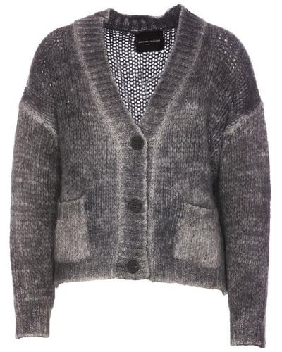 Roberto Collina V-neck Chunky Knitted Cardigan - Gray