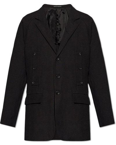 Yohji Yamamoto Blazer With Pockets, - Black