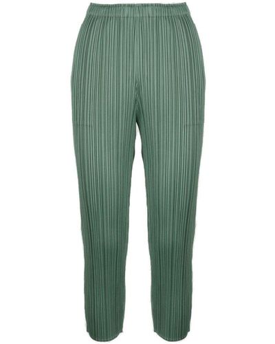 Beige Monthly Colors February Trousers by Pleats Please Issey Miyake on Sale