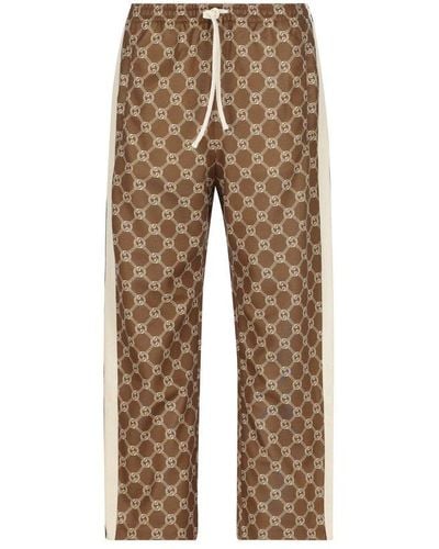 Gucci Interlocking G Snap Buttoned Jogging Pants - Natural