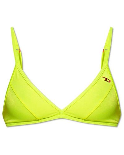 DIESEL Bfb-marisol Logo Plaque Bikini Top - Yellow