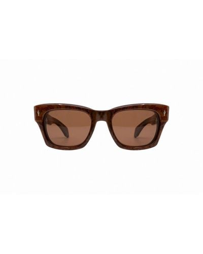 Jacques Marie Mage Dealan Square Frame Sunglasses - Brown