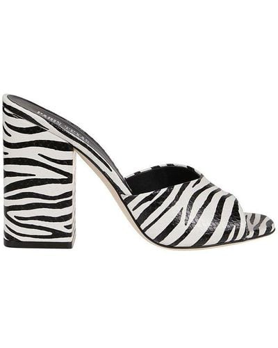 Paris Texas Zebra Printed Slip-on Sandals - Multicolor