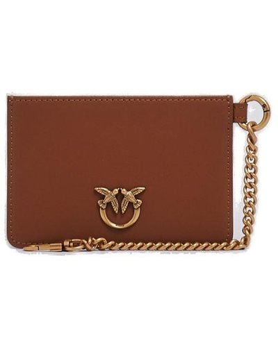 Pinko Love Logo Chained Wallet - Brown