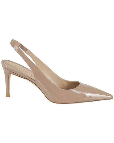 Stuart Weitzman Pointed-toe Slingback Court Shoes - Natural