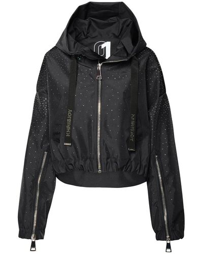 Khrisjoy Embellished Zip-up Hooded Jacket - Black
