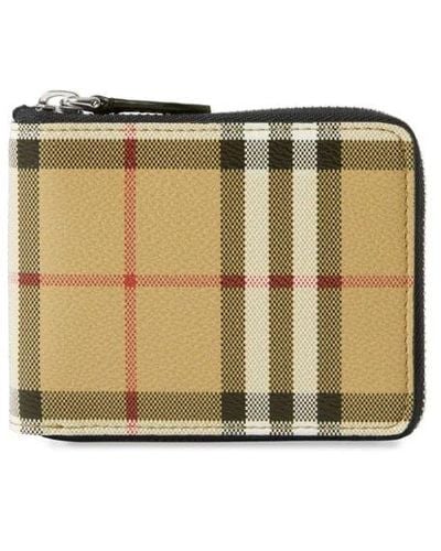 Burberry Checked Zip-around Wallet - Multicolour