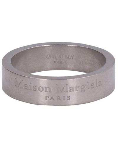 Maison Margiela Logo-engraved Slip-on Ring - Grey