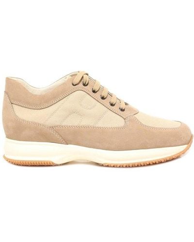 Hogan Interactive Lace-up Trainers - Natural