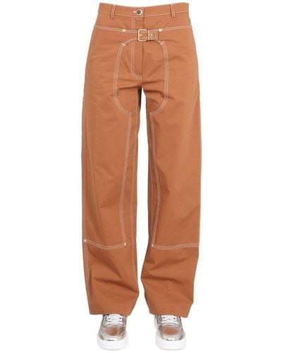 Stella McCartney Contrasting Stitching Trousers - Orange