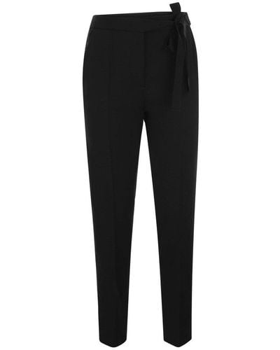 RED Valentino Red Bow Detailed Cropped Trousers - Black