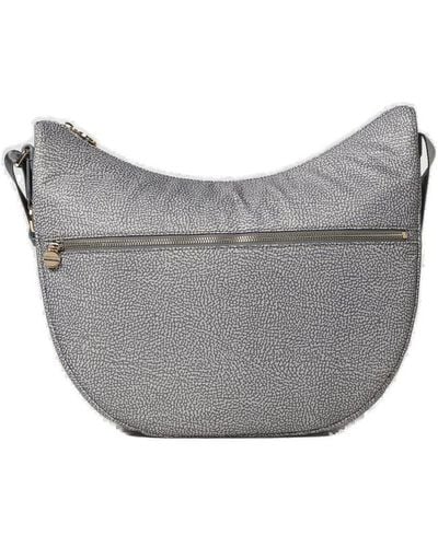 Borbonese Luna Medium Shoulder Bag - Gray
