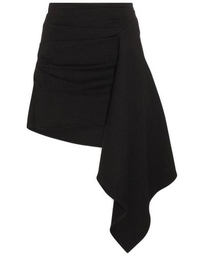 GAUGE81 Rivera Mid-rise Asymmetric Draped Mini Skirt - Black