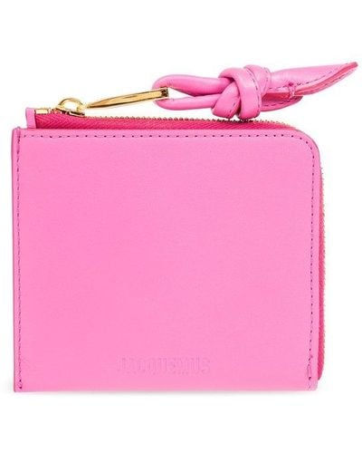 Jacquemus 'le Porte-monnaie Tourni' Leather Wallet, - Pink