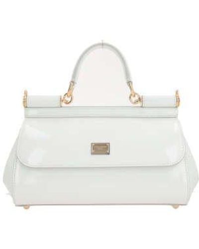 Dolce & Gabbana Logo Plaque Sicily Handbag - White