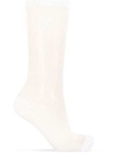 Ami Paris Transparent Socks, - White