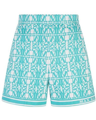 Max Mara All-over Patterned Jacquard Shorts - Blue