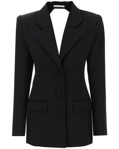 Area Embellished Open-back Blazer Mini Dress - Black