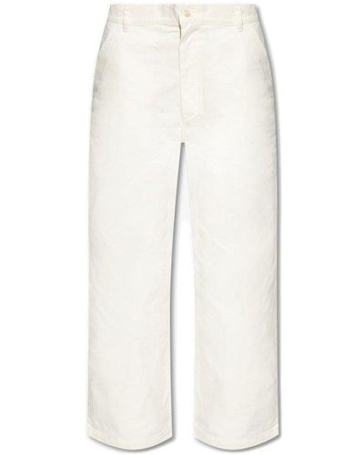 Maison Kitsuné Trousers With Logo - White