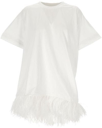 Marques'Almeida Crewneck Short-sleeved Dress - White