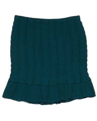 Isabel Marant Frilled Hem Mini Skirt - Green