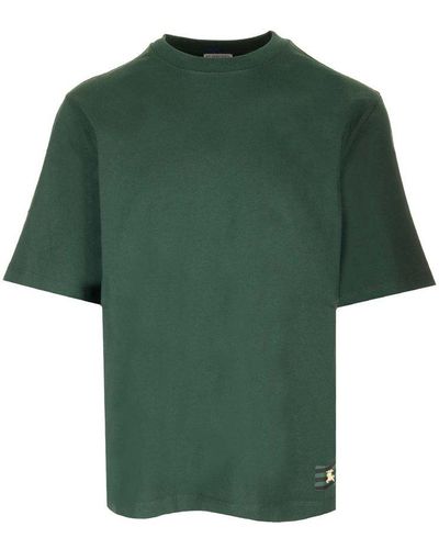 Burberry Ekd Logo-patch Crewneck T-shirt - Green