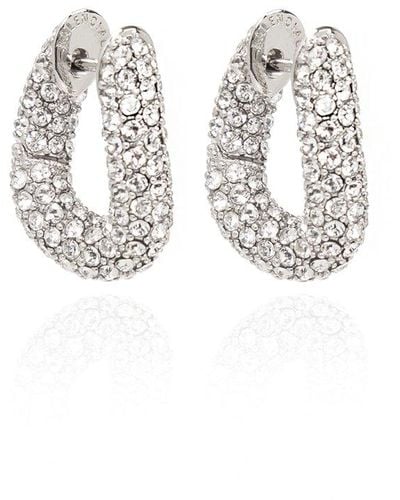 Balenciaga Crystal-embellished Earrings - White