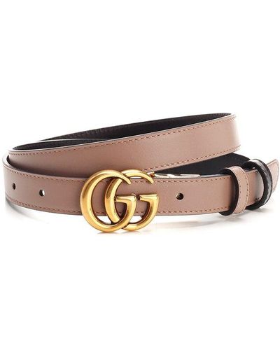 Gucci GG Marmont Reversible Thin Belt - White