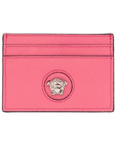 Versace Leather Card Holder - Pink