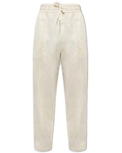 Emporio Armani Straight Leg Drawstring Track Pants - White