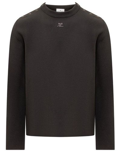 Courreges Crewneck Sweater - Black