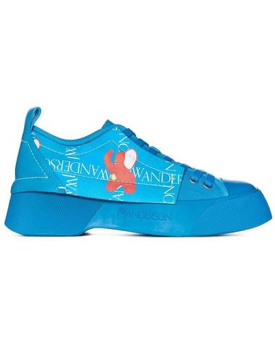 JW Anderson Paneled Lace-up Sneakers - Blue